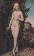 Lucas  Cranach Venus in a Landscape (mk05) oil on canvas